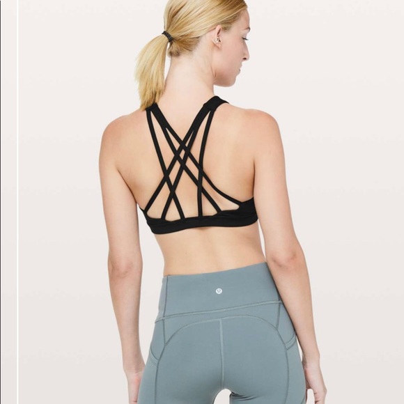 Lululemon Free To Be Serene Bra High Neck Light Support C/D Cup • Black • Size 2 - Picture 7 of 8